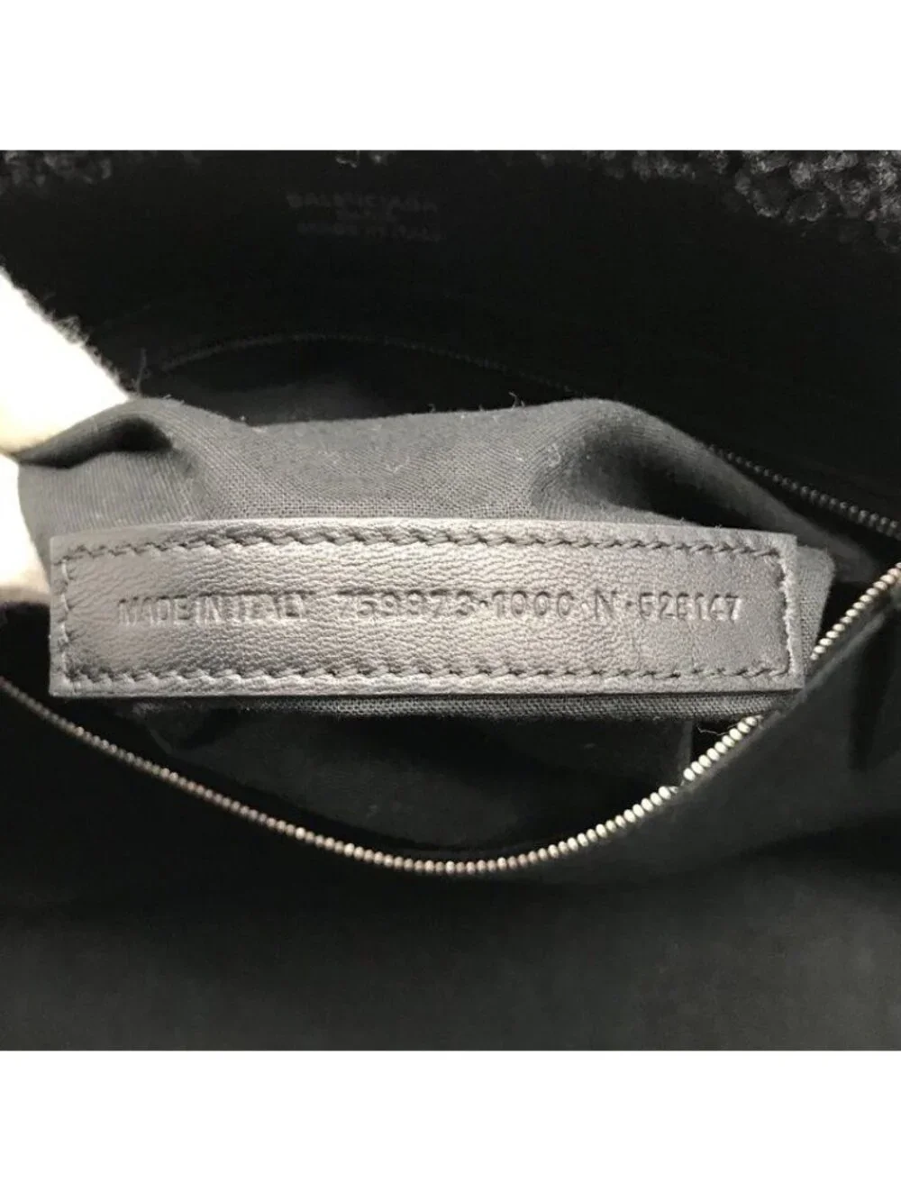 Balenciaga Tote Duty Chain Shearling Black